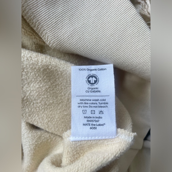 New M/L MATE the Label 100% Organic Fleece Oversized Sweatshirt pullover - Picture 8 of 13